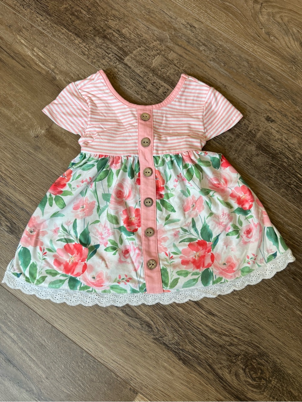 cheeky plum Pink Floral Button-Front Dress